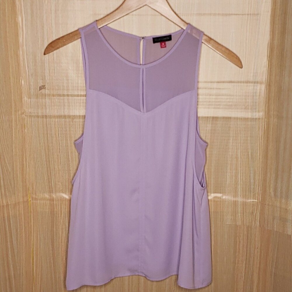 Vince Camuto Womens Lavender Purple Sleeveless Flowy Layered Look Top Medium